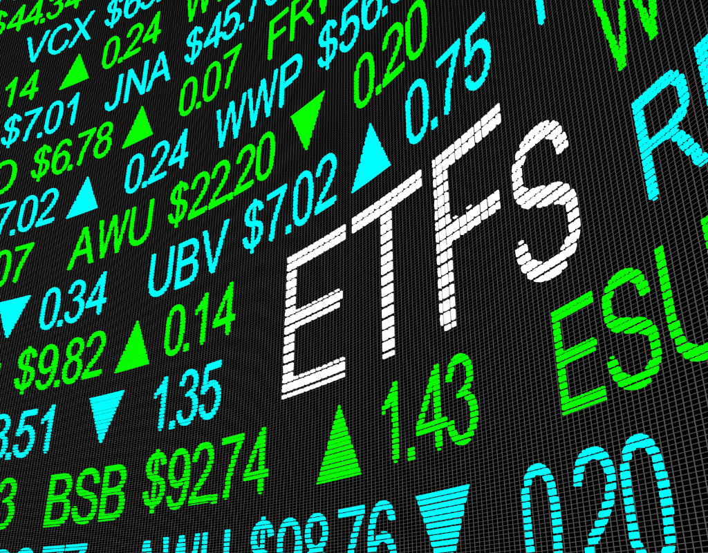 ETFs Exchange Traded Funds Stock Market Investment in 3d Illustration